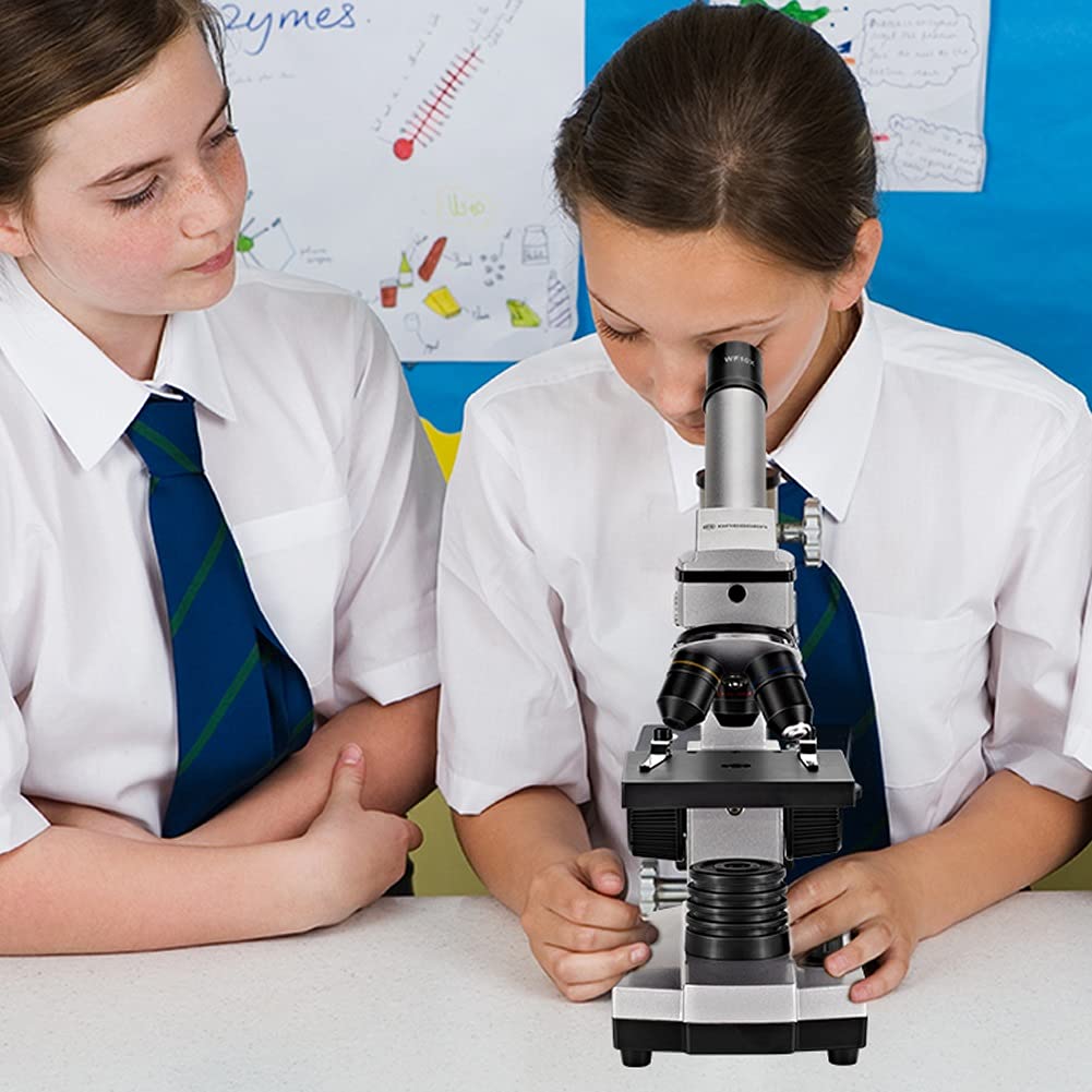 Lente d'Ingrandimento con Illuminazione a LED per microscopio Composto monoculare per Laboratorio per Adulti, Studenti e Bambini