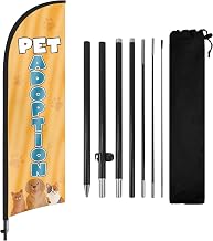 Pet Adoption Feather Flag - 8FT Animal Shelter Sign - Heartwarming Advertising Banner for Rescue Events, Pet Stores & Community Shelters