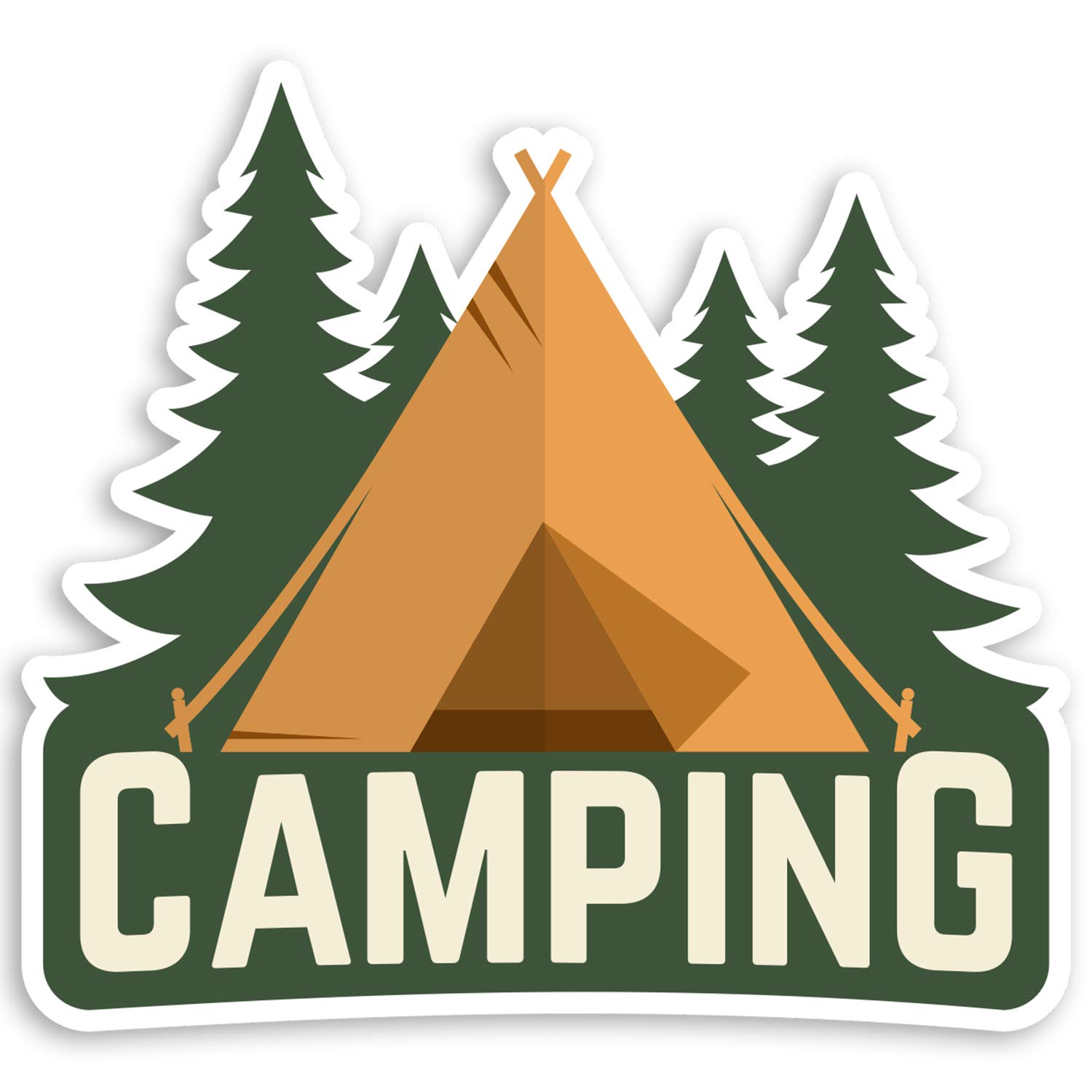 Destination Vinyl Ltd Multi 2 X 10Cm Wild Camping Vinyl Stickers - Tent Hiking Forest Luggage Sticker #30504 (10Cm Wide)