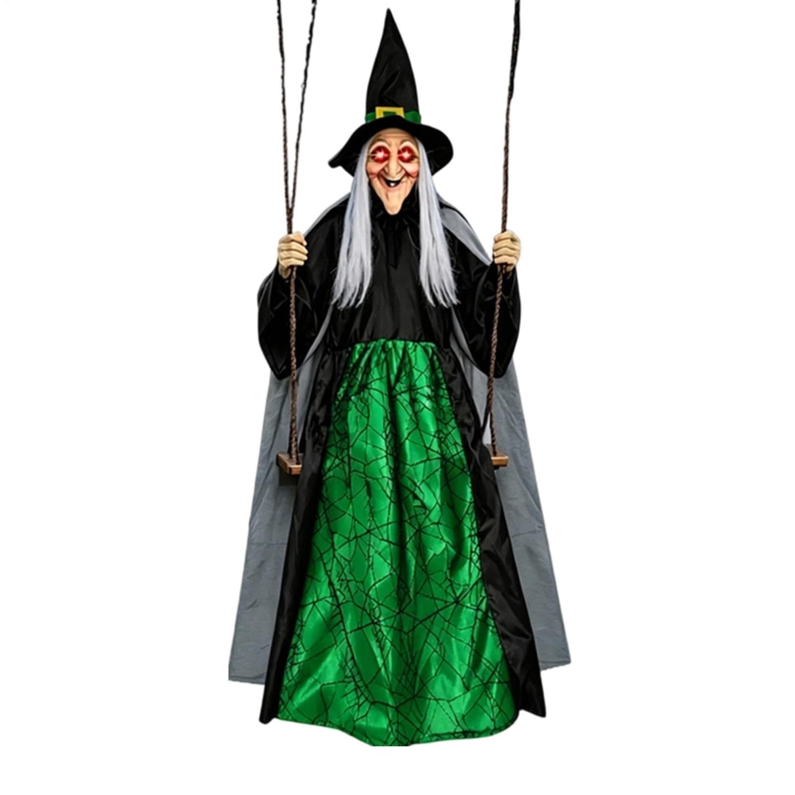 Schwingende Hexe Halloween-Dekoration 1,8 m lebensgroße Outdoor-Requisiten | Hexe auf einer Schaukel Für Geisterhäuser, Partys, Hof, , Garten