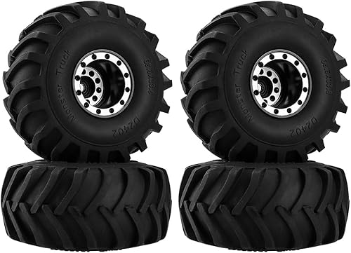 Miniatura 7 de GLOBACT Neumáticos de aluminio Monster Truck RC de 2.677 x 1.299 in para 124 AXIAL SCX24 FMS FCX24 RC Crawler Accesorios de actualización de coche