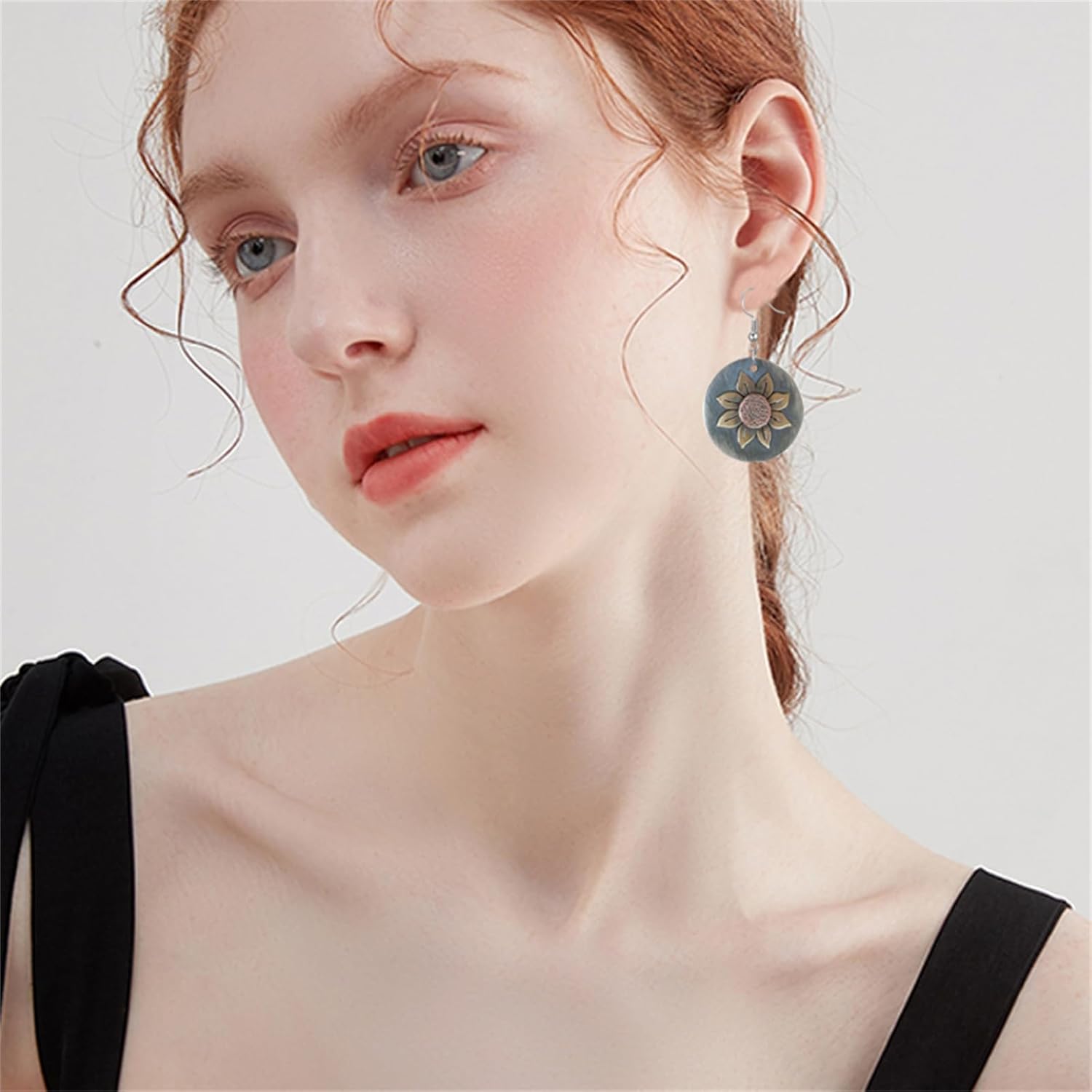 MALOYANVE Sunflower Earrings for Women Trendy Statement Handmade Bohemian Ethnic Vintage Round Teardrop Dangle Earrings Party Birthday Jewelry - Image 3