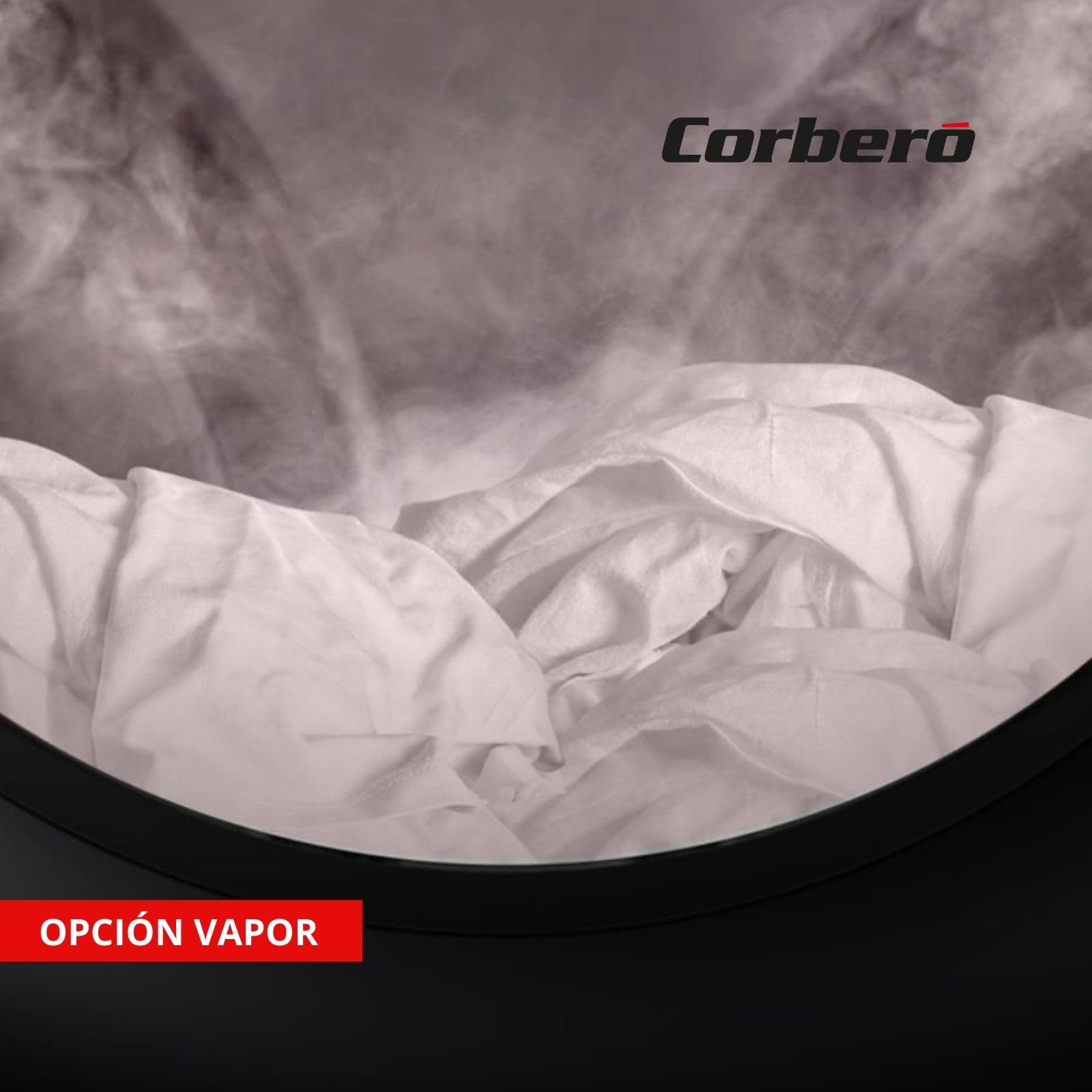 Corbero - Lavadora Carga Frontal | CLT9BL1423 | 9 Kg | 1400 Rpm Inverter | 16 Programas | Vapor | Inicio Diferido | Lavado Rápido | Puerta XXL | Blanco — view 4