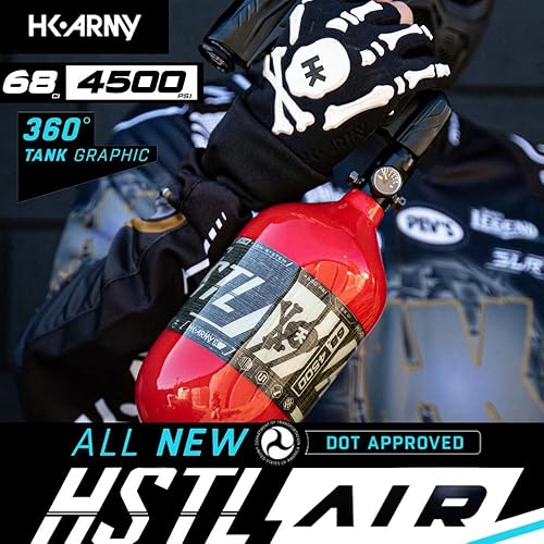 Miniatura 2 de HK Army 68ci 4500psi HPA Paintball Tanque - Fibra de Carbono HSTL - Rojo