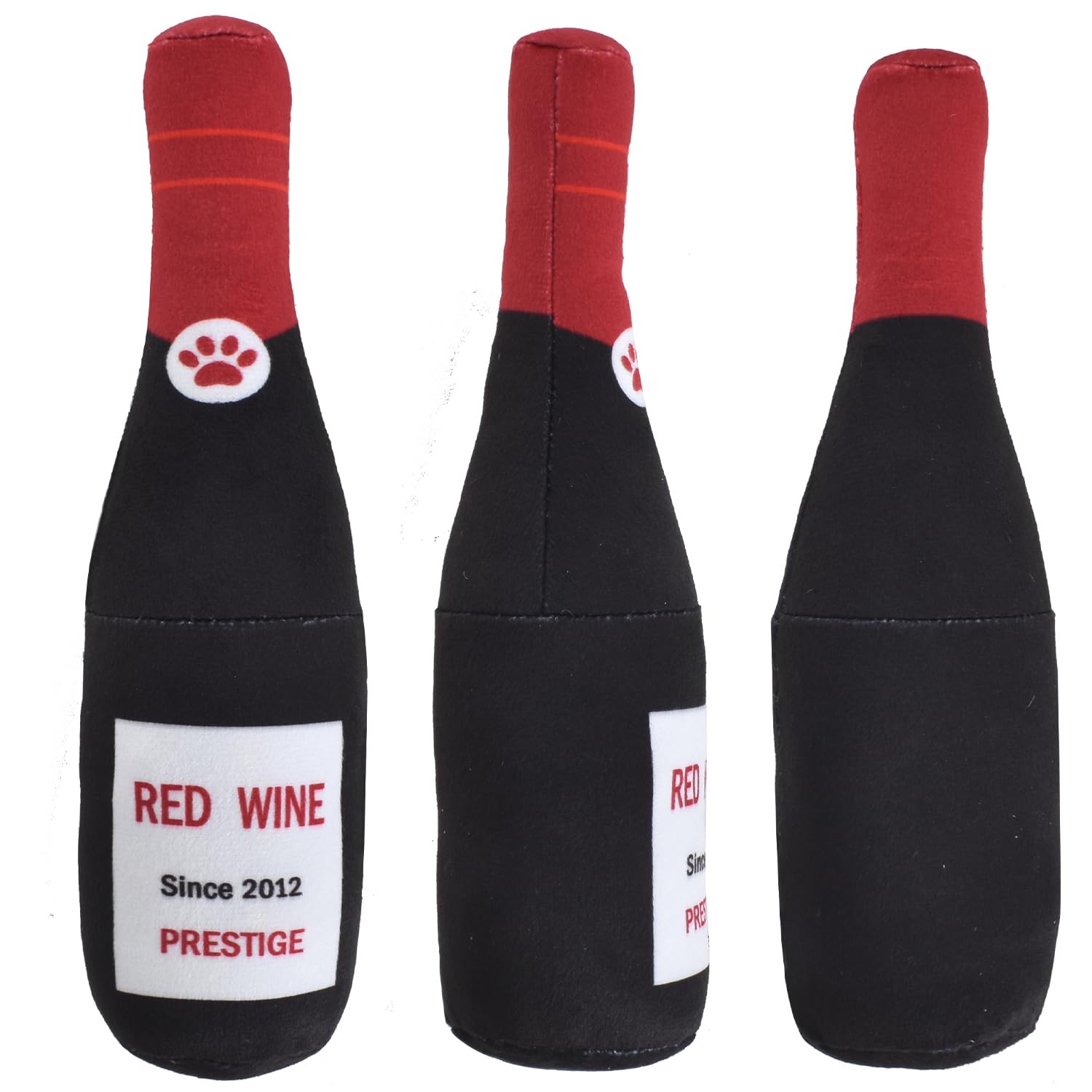 Zimoer Plush Dog Toy Squeaky Stuffed Dog Toys, Plush Red Wine Bottle 22 cm, Dog Interactive Toy Squeaky Pet Toys for Dogs, Puppies, Small Medium Large Dogs, Pets - Image 3