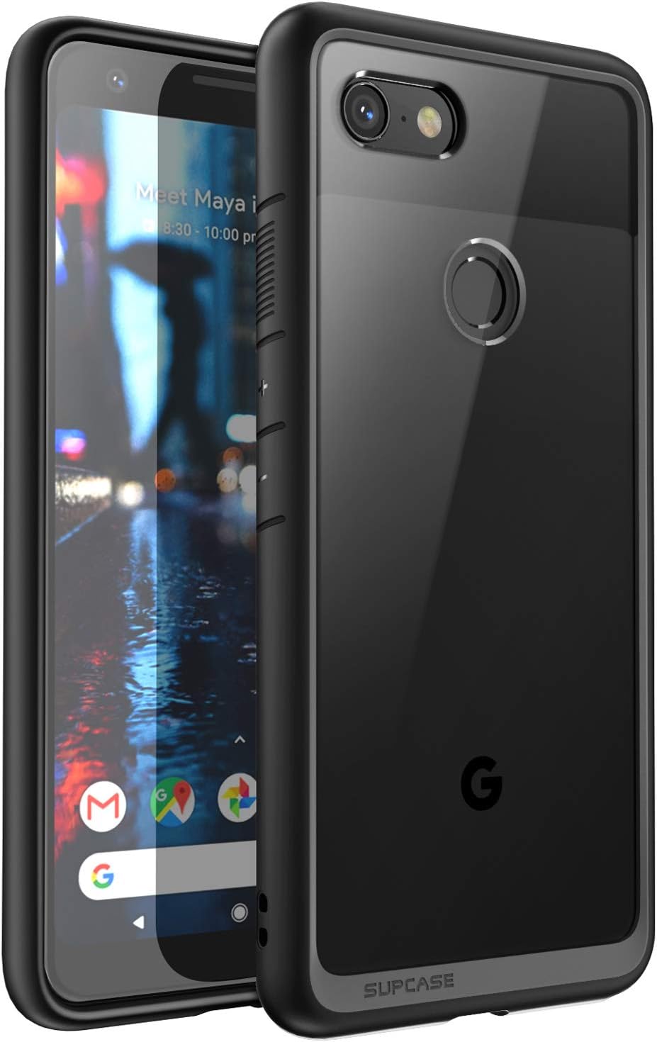 Google Pixel 3a XL Unicorn Beetle Style Clear Case-Black