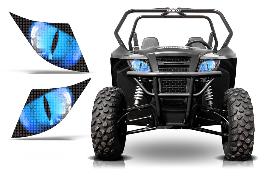 AMR Racing UTV Headlight Eye Graphics Decal Cover Compatible with Arctic Cat Wildcat Sport - Eclipse Blue