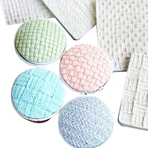 Miniatura 2 de Tapete de impresión de fondant, diseño de textura de suéter, suministros de decoración de pasteles de silicona para cupcakes, decoración de pasteles