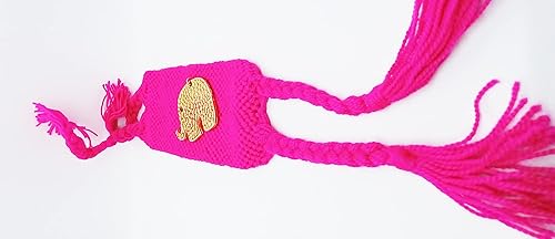 Miniatura 3 de Wayuu Fucsia Bracelet with Gold Elephant