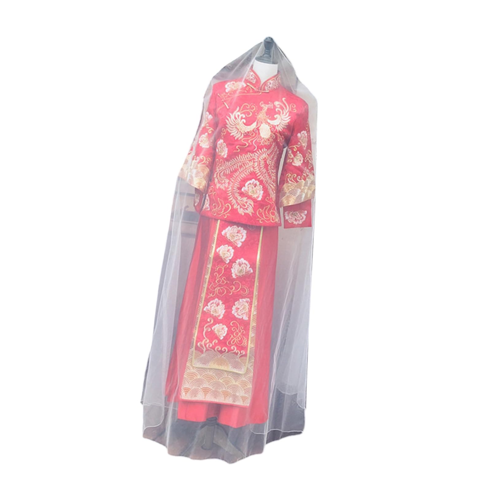 Jazuaiao Bridal Gown Covers with Double Side Designs and Seethrough Wedding Dress Covers for Gowns Protections Wedding Dress Bag