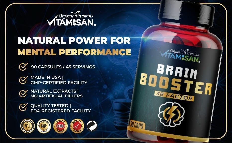 Miniatura 5 de VITAMISAN Suplemento de hongos herbales para la salud cerebral potenciador cerebral  90 cápsulas para memoria y concentración