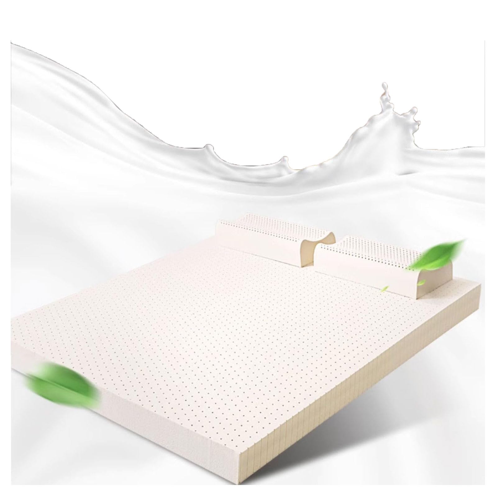 Generic Thick Mattress Topper Natural Latex Memory Foam Mattress Topper Breathable and Comfortable for Home Hotel 150X190X15CM