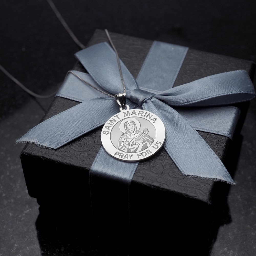 PicturesOnGold.com Saint Marina Religious Medal - 2/3 Inch Size of Dime, Sterling Silver - Image 9