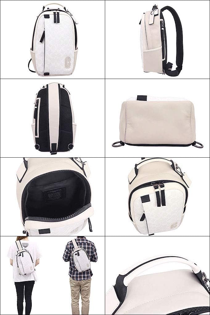 COACH ホワイトレザー バックパック コーチホワイトレザー風フラップ