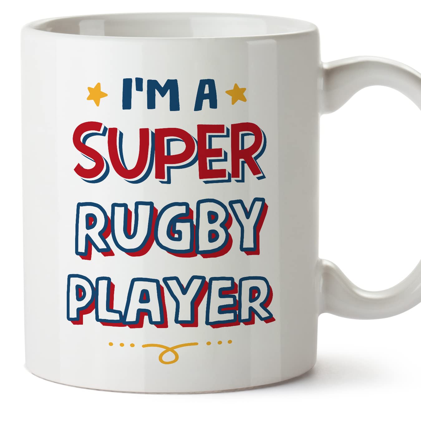 MUGFFINS Rugby Player Mug - in English - I'm Super - Funny Gift for Colleagues - Ceramic 11oz Mug โ image 1
