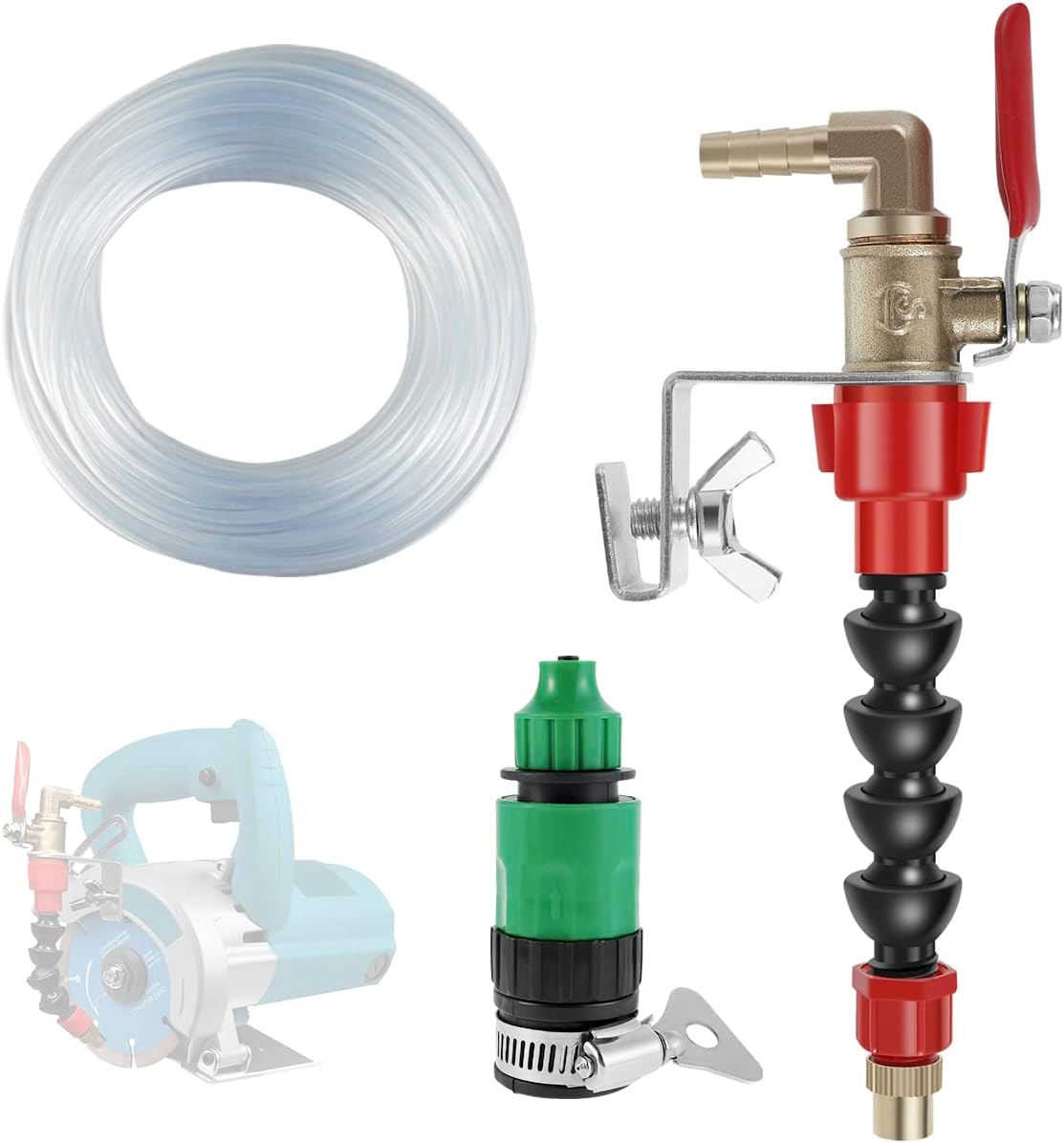 Dust Remover Cutting Machine Misting System Water Sprayer High-Speed Cutting and Dust Cleaning Water Sprayer Nozzle for Angle Grinder Sprinkler Nozzle for Marble Cutting Machine (10m pipe)