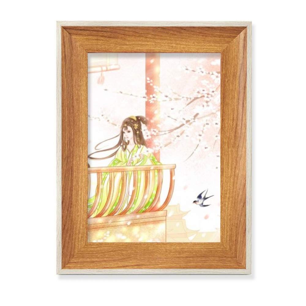 Aquarelle la Chinoise xinghua cadre de photo en bois de bureau art