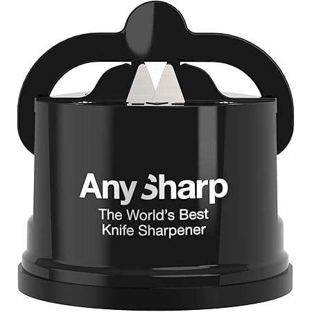 Aiguiseur De Couteaux AnySharp Pro En Métal - Avec Ventouse PowerGrip, Aiguise Tous Types De Lames (dont Dentelées), Design Compact, Garantie 10 Ans