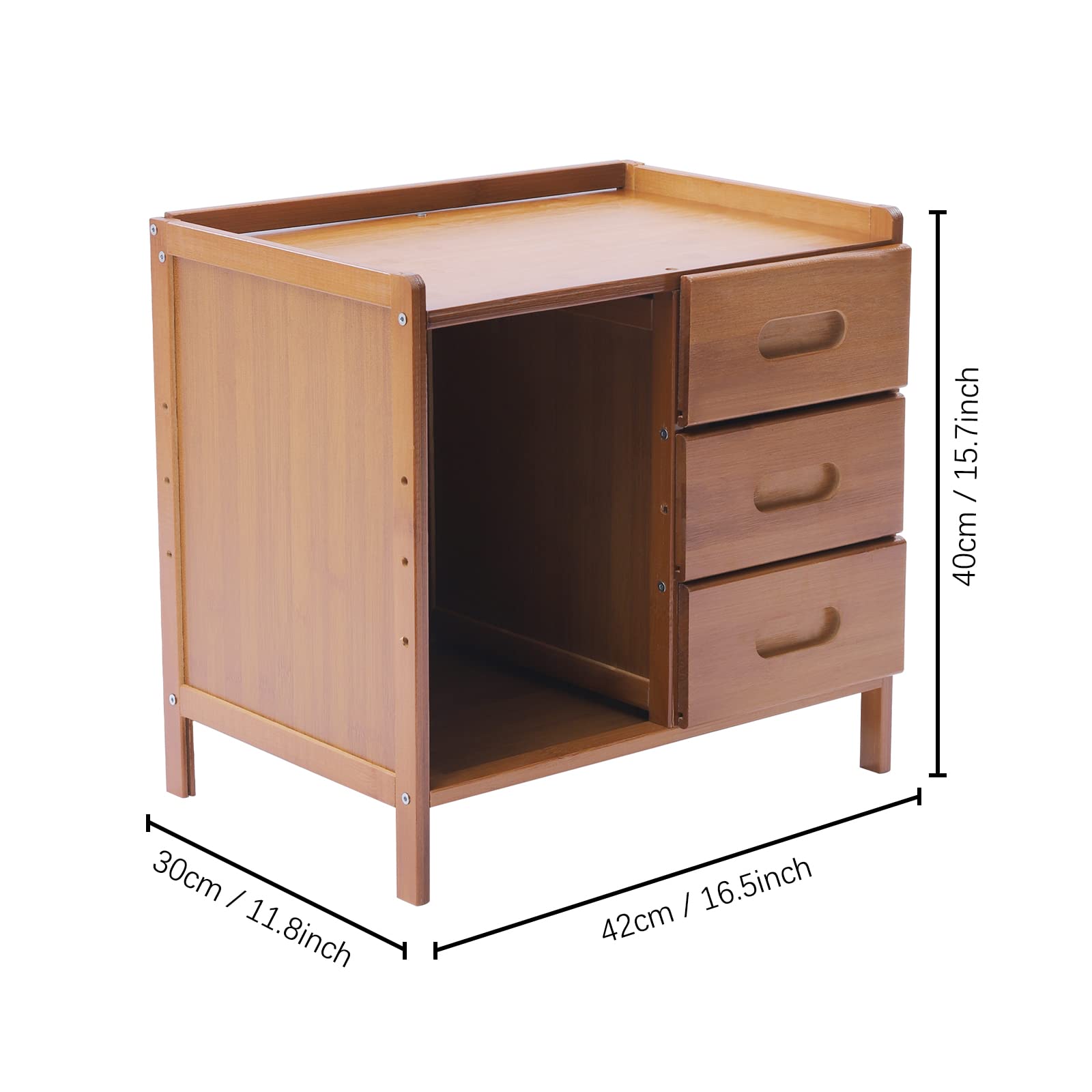 Amazon.com: banborba Bamboo End Tables, Modern Nightstand with 3