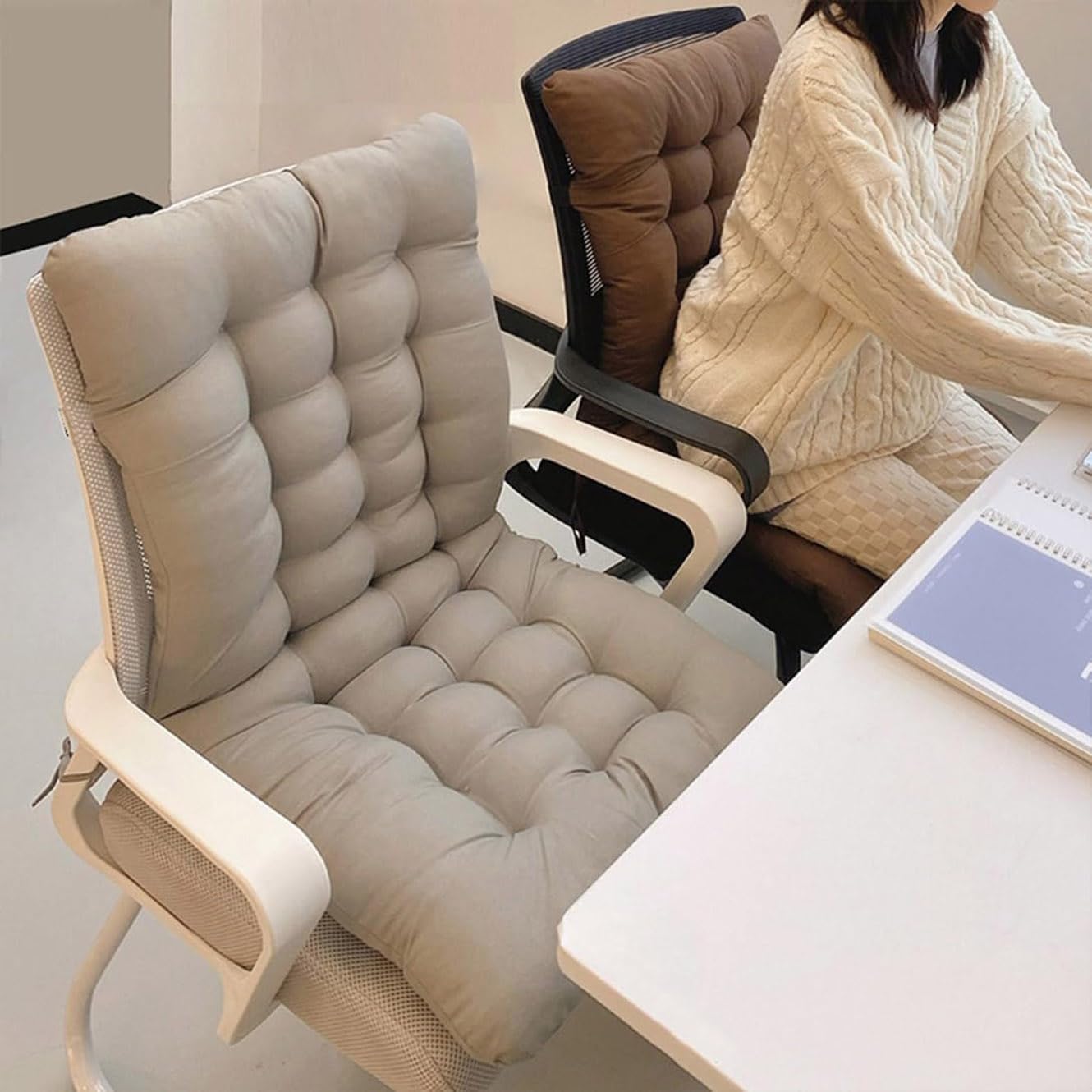 Cuscino ergonomico con schienale alto, per sdraio e sedia, antiscivolo, per esterni/interni, per casa, ufficio, patio (140 x 50 cm)