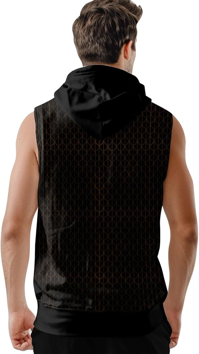Dragon Sleeveless Hoodies for Men Training Gym Workout Hooded Tank Top Bodybuilding Fitness Hoodie