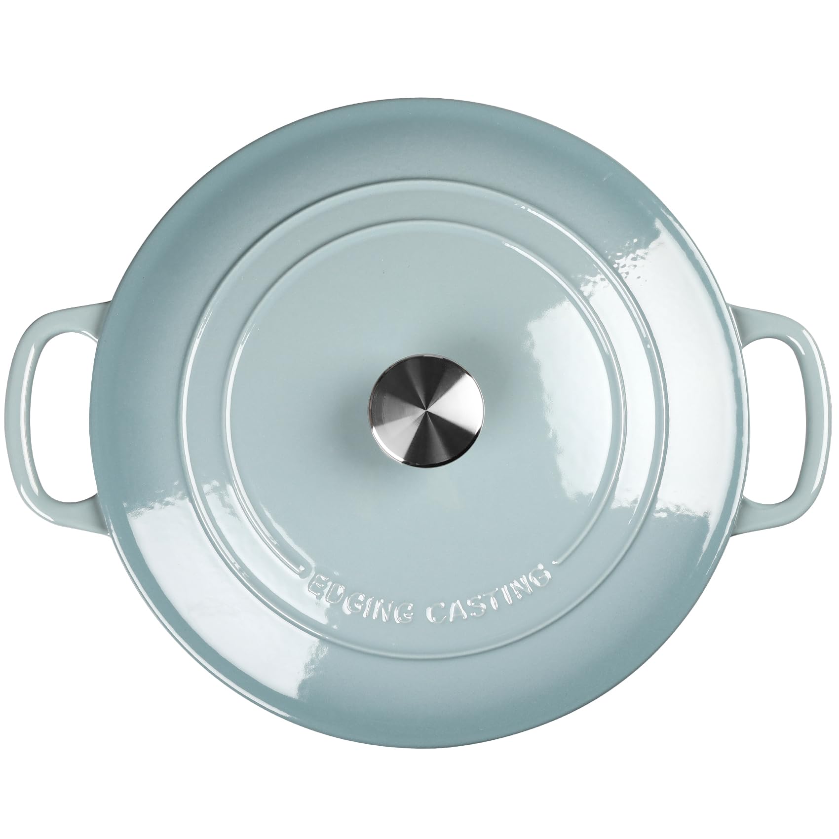 EDGING CASTING Enameled Cast Iron Covered 5.5 Quart Dutch Oven with Dual Handle, Dutch Ovens with Lid for Bread Baking, Pink