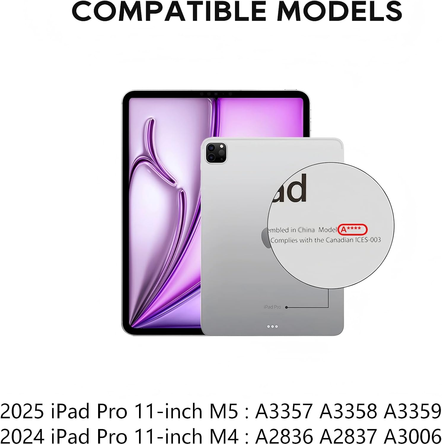 Wireless Keyboard Case for Apple iPad Pro 11 inch M5 2025 & M4 2024: 360 Degree Rotating Pencil Holder Multi-Touch Trackpad RGB Backlit A3357A3358 A3359 A2836 A2837 A3006, Metallic Purple
