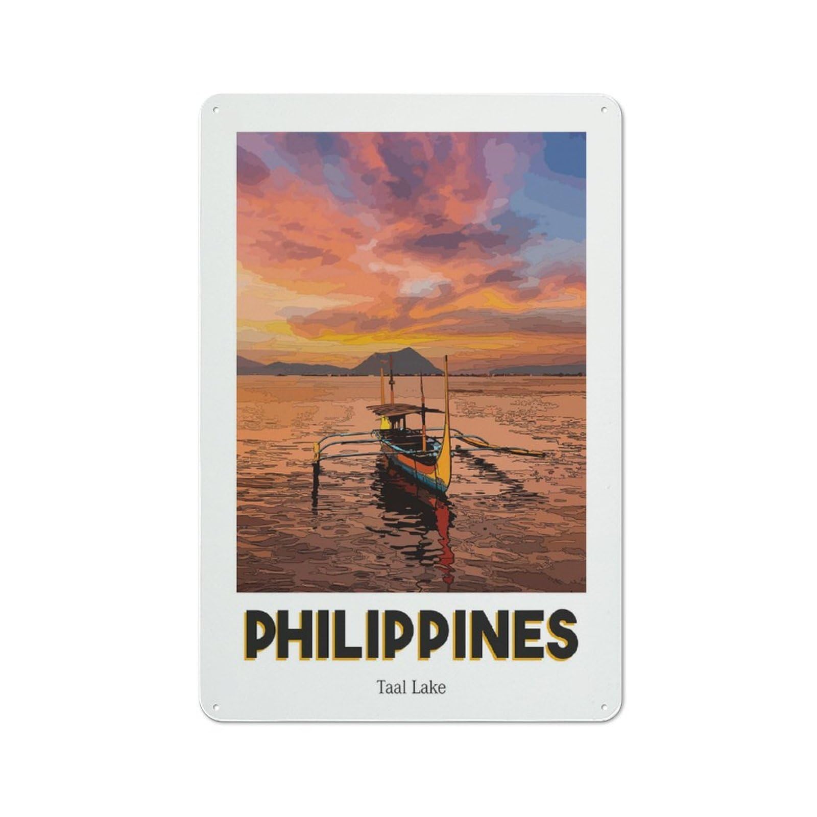 Understated TAAL LAKE Metal Wall Plaque 30x20cm, Creative Space Decor for Office, Study, Studio Or Hallway