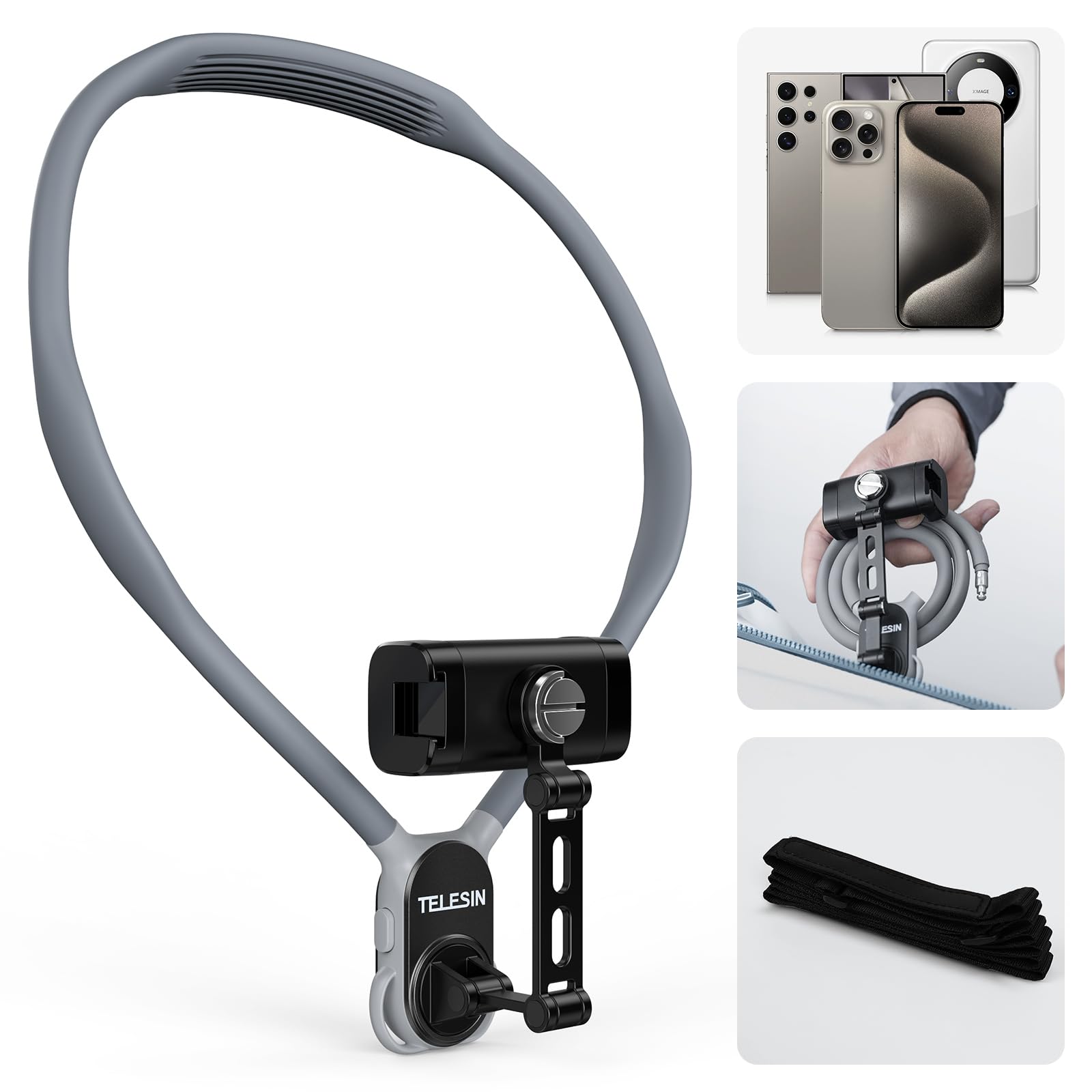 Supporto Pov Vlog OBEST POV/Vlog Supporto Collo Per Telefono Con Clip Telefonica,Supporto Selfie Per Telefono Da Collo Con Cintura Pettorale Per Magsafe,Portacellulare Da Collo Per IPhone 15 14 13 PRO 12 Max