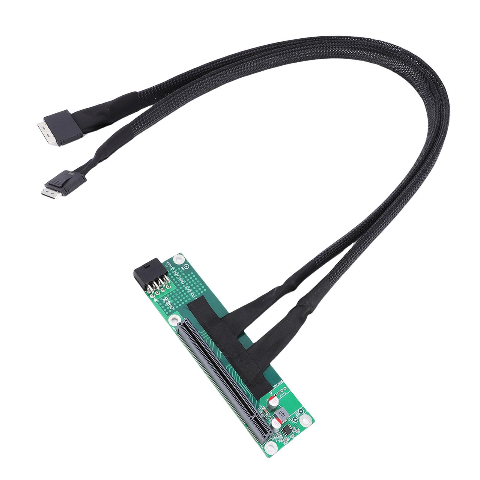 PCIe 4.0 X16 Bifurkationsadapter-Riser-Karte, Hochgeschwindigkeits-Plug-and-Play-Split-Verlängerungskabel, 65 cm Länge für Computer-Motherboard-Erweiterung mit mehreren Geräten