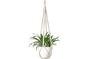 Mkono Macrame Plant Hanger with Wood Beads