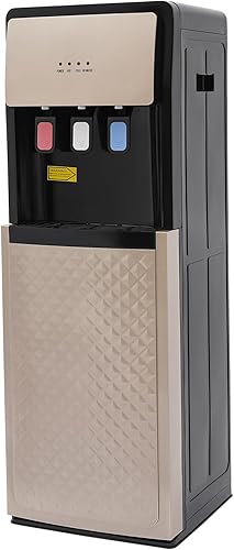 Dispensador de enfriador de agua de carga inferior, dispensador de agua fría y caliente con 3 ajustes de temperatura, caja de recolección de agua