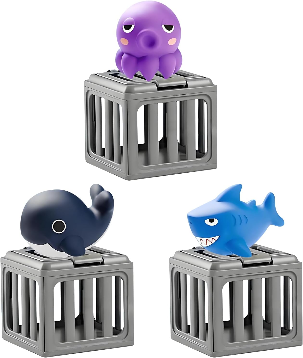 Underwater Dive Rescue, Pool Diving Toys with Storage Fish Box, Colorful Animal Pool Sinkies Swimming Training Game, Summer Pool Beach Party (3pc)