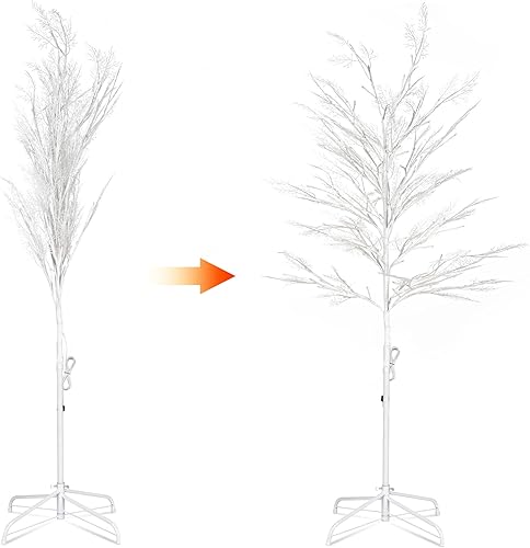 Miniatura 8 de Yescom Rama de abedul de ciprés iluminada regulable de 5 pies, 120 LED, 8 modos, blanco cálido con temporizador remoto para el hogar, Navidad,