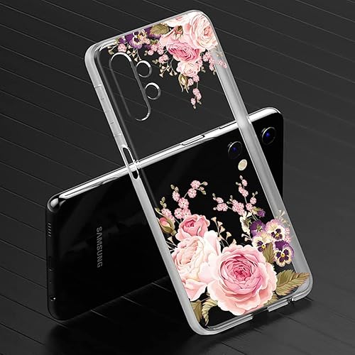 Miniatura 5 de Funda para Galaxy A32 5G, funda para Samsung A32 5G, funda transparente y flexible de silicona de goma suave TPU para Samsung Galaxy A32 5G (flor