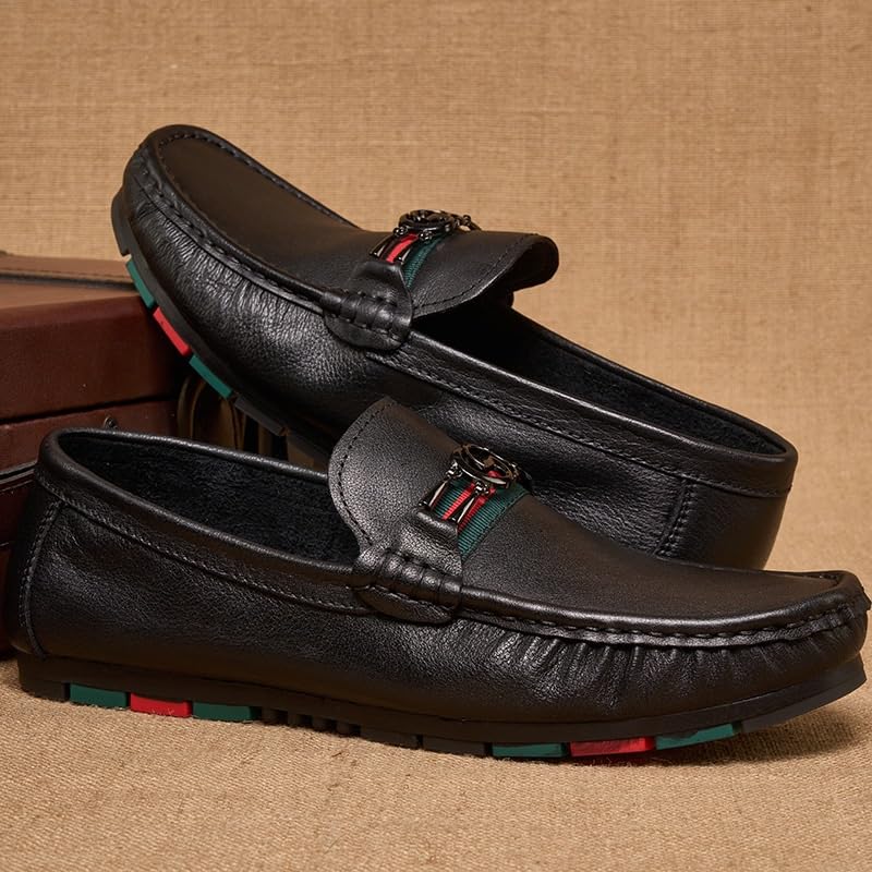 Men's Casual Loafers Patent Leather Formal Oxford Slip On Dress Shoes Lightweight Retro Casual Flats Loafers for Daily Walking Business Shoes4