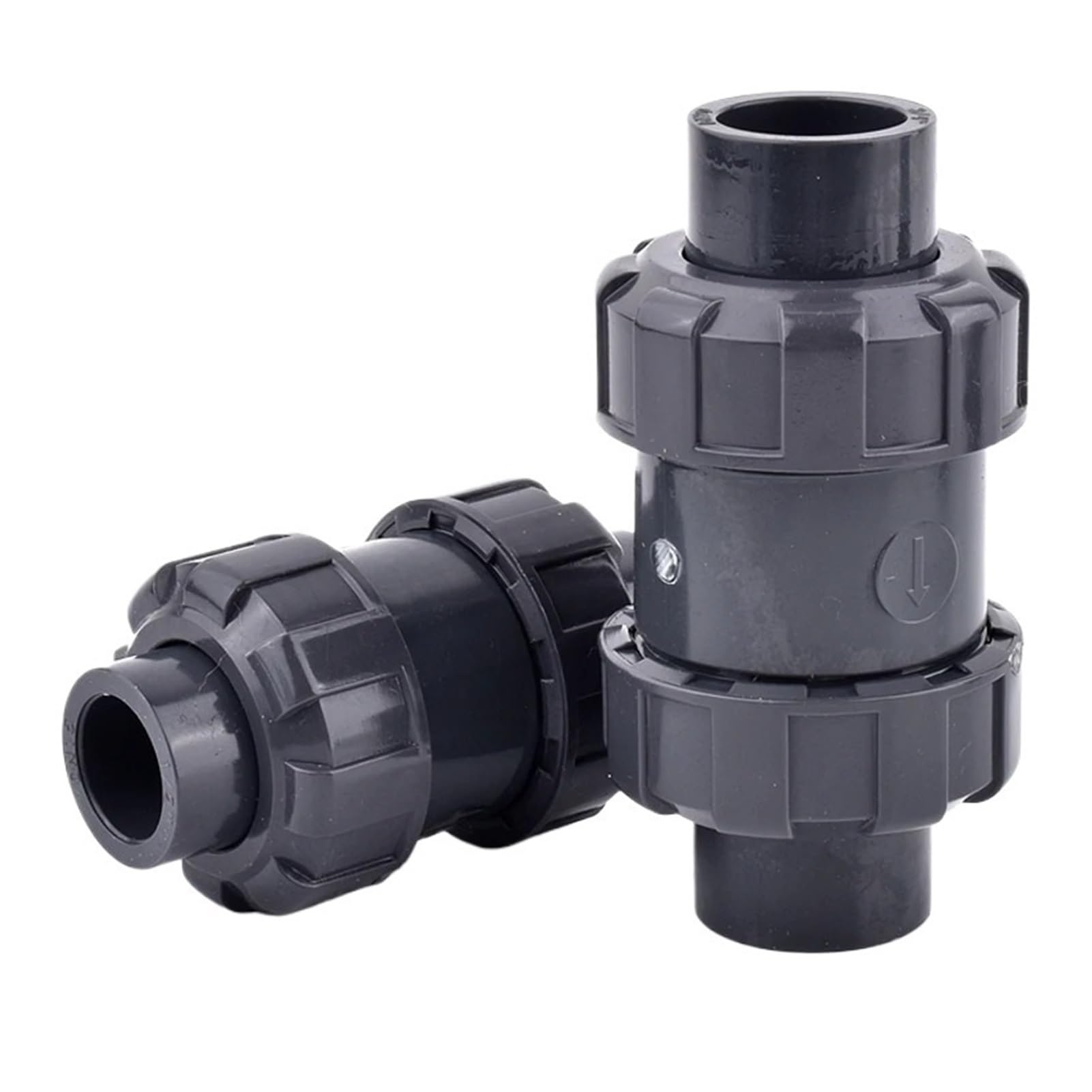 Válvula de retención doble unión, unidireccional, antirretorno, for riego jardines, acuarios y tuberías peces(Inner Dia 50mm)