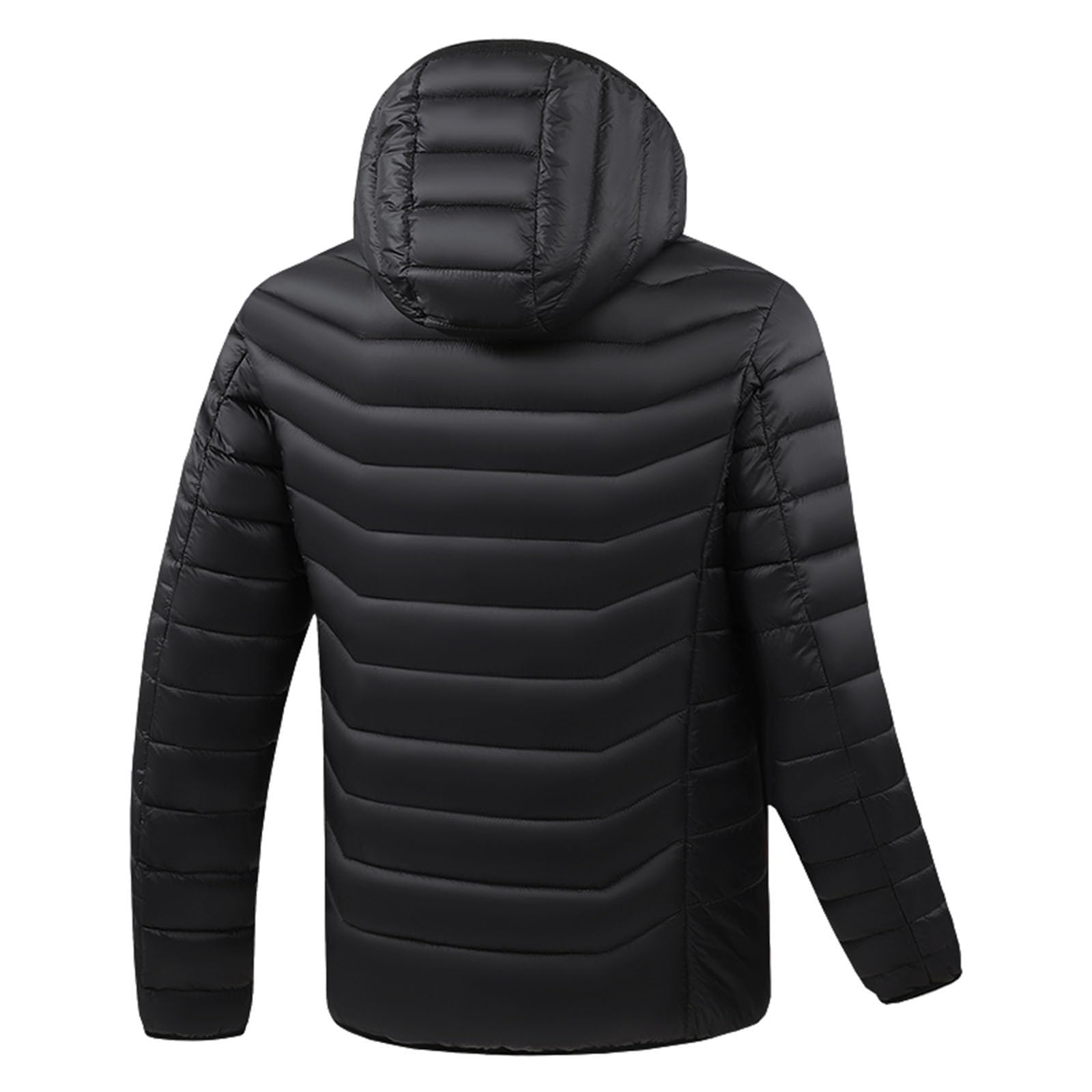 Beheizbare Jacke Herren Winter Heizjacke mit 19/27/31 Heizzonen Elektrische Beheizte Winterjacke USB Beheizbar Steppjacke mit Kapuze Wärme Kapuzenjacke Wanderjacke Outdoorjacke Männer Funktionsjacke