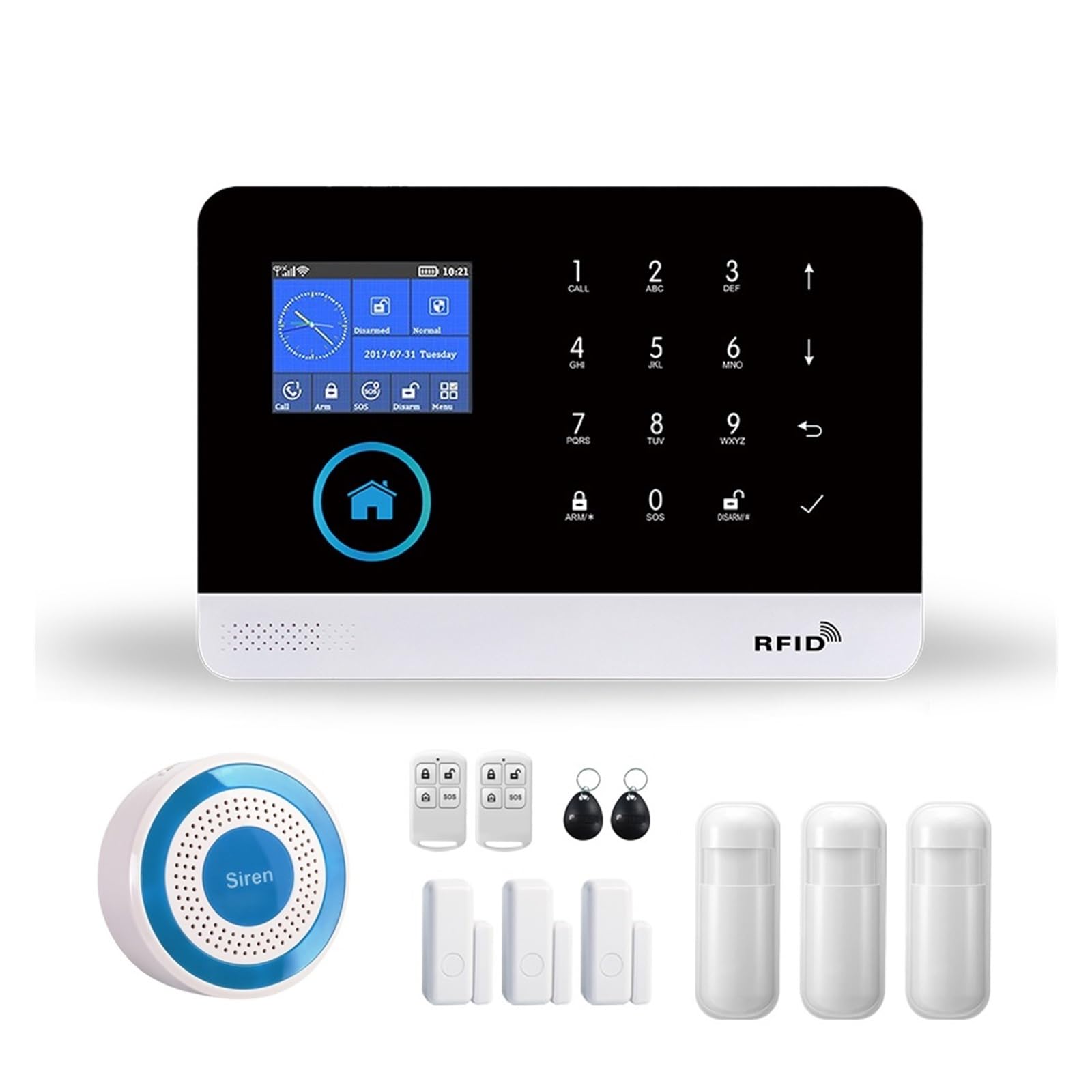Sistema de alarma GSM inalámbrico DELURA para seguridad del hogar con sirena y sensor PIR