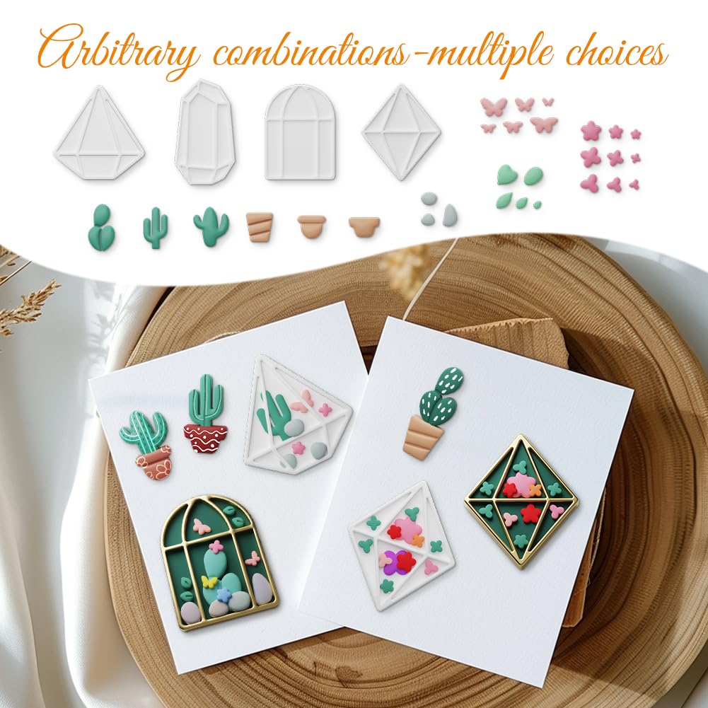 ORIGACH 14 Pcs Terrariums and Cactus Polymer Clay Cutters - Image 4