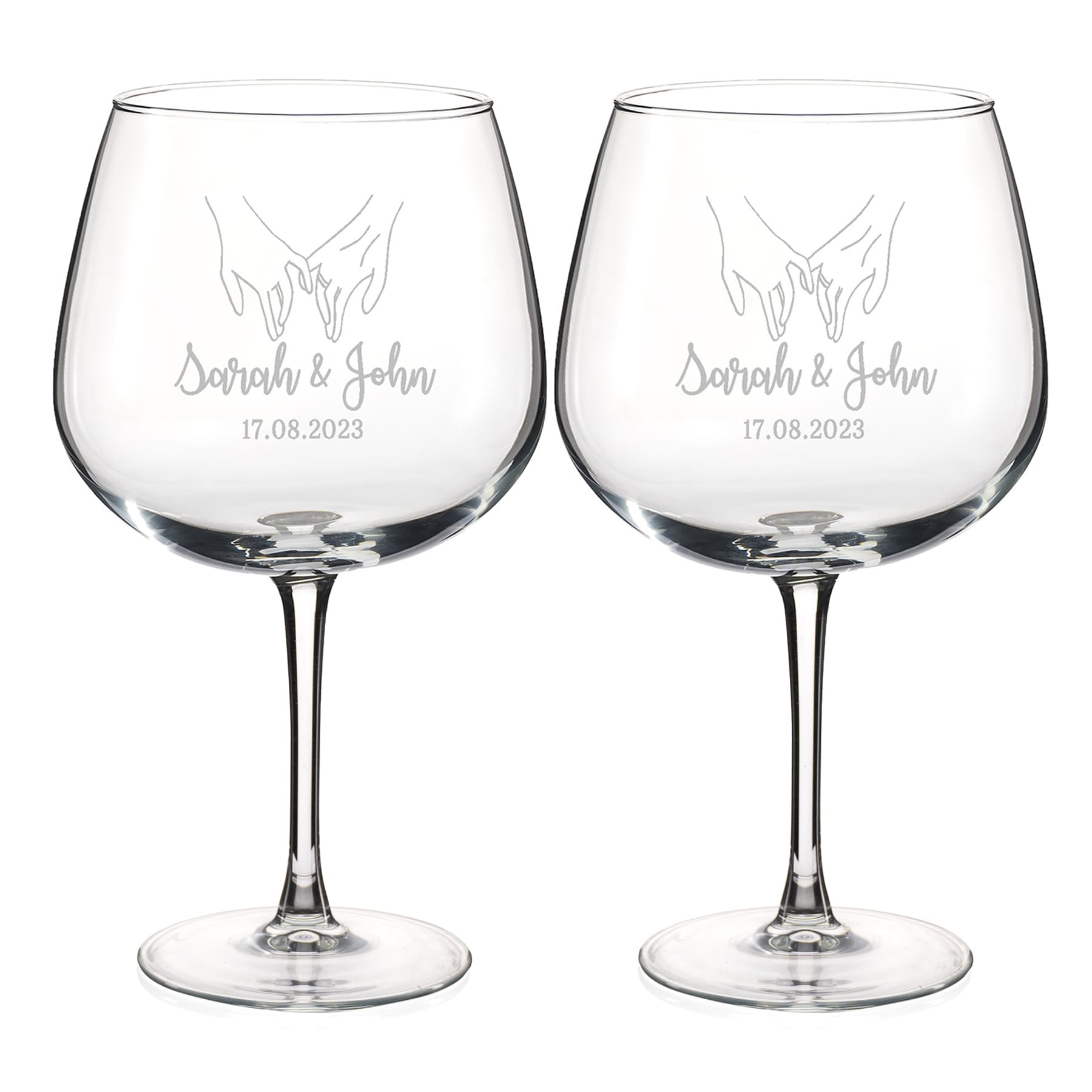 Bicchiere Gin Tonic Personalizzato Con Nome - Calice Cocktail Inciso Laser 580ml