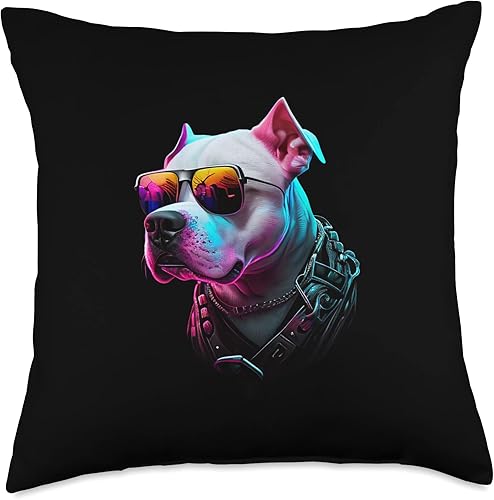 Abstract Dogo Argentino Dog Lovers Dogs Dogo Argentinos Throw Pillow, 18x18, Multicolor