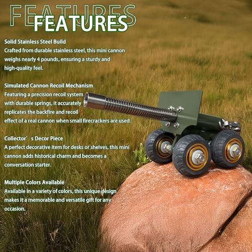 image for TIETHEKNOT Stainless Steel Mini Cannon Model with Recoil Mechanism - P