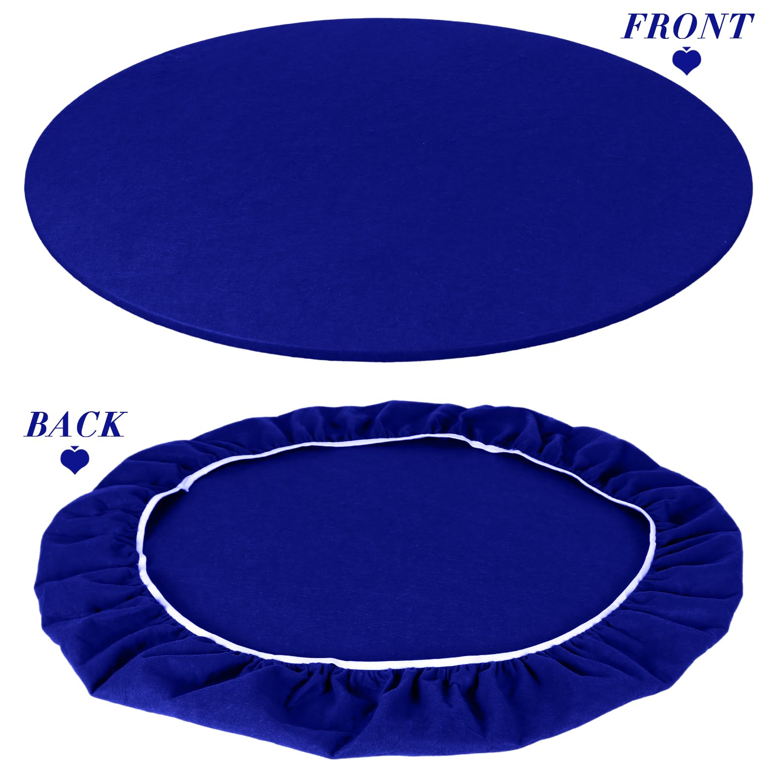 Mantel Redondo De Fieltro Para Mesa De Cartas, Póker Y Dominó – Elástico Ajustable 36-48 Pulgadas, Verde, Sin Ruido Y Superresistente