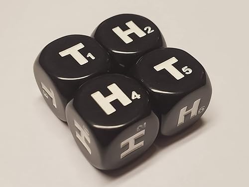 4 cabezas y colas de 6 caras con números/ideal para Pokemon TCG! / 0.630 in d6