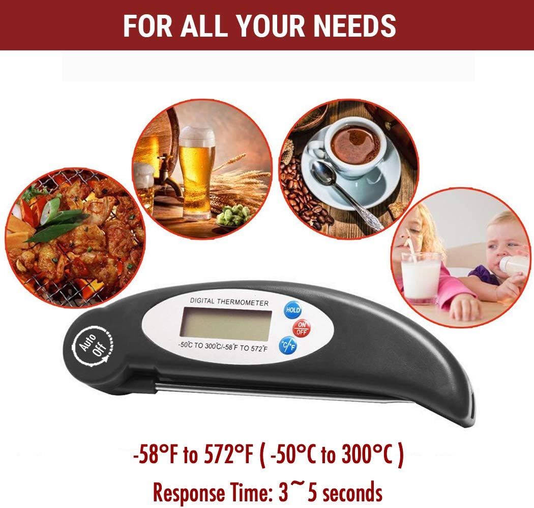 Free Shipping Offer Digital Meat Thermometer BBQ Grill, Electronic Thermometer, Super Long Probe for Kitchen Cooking & Candy Smoker Fry Food Milk Yoghourt