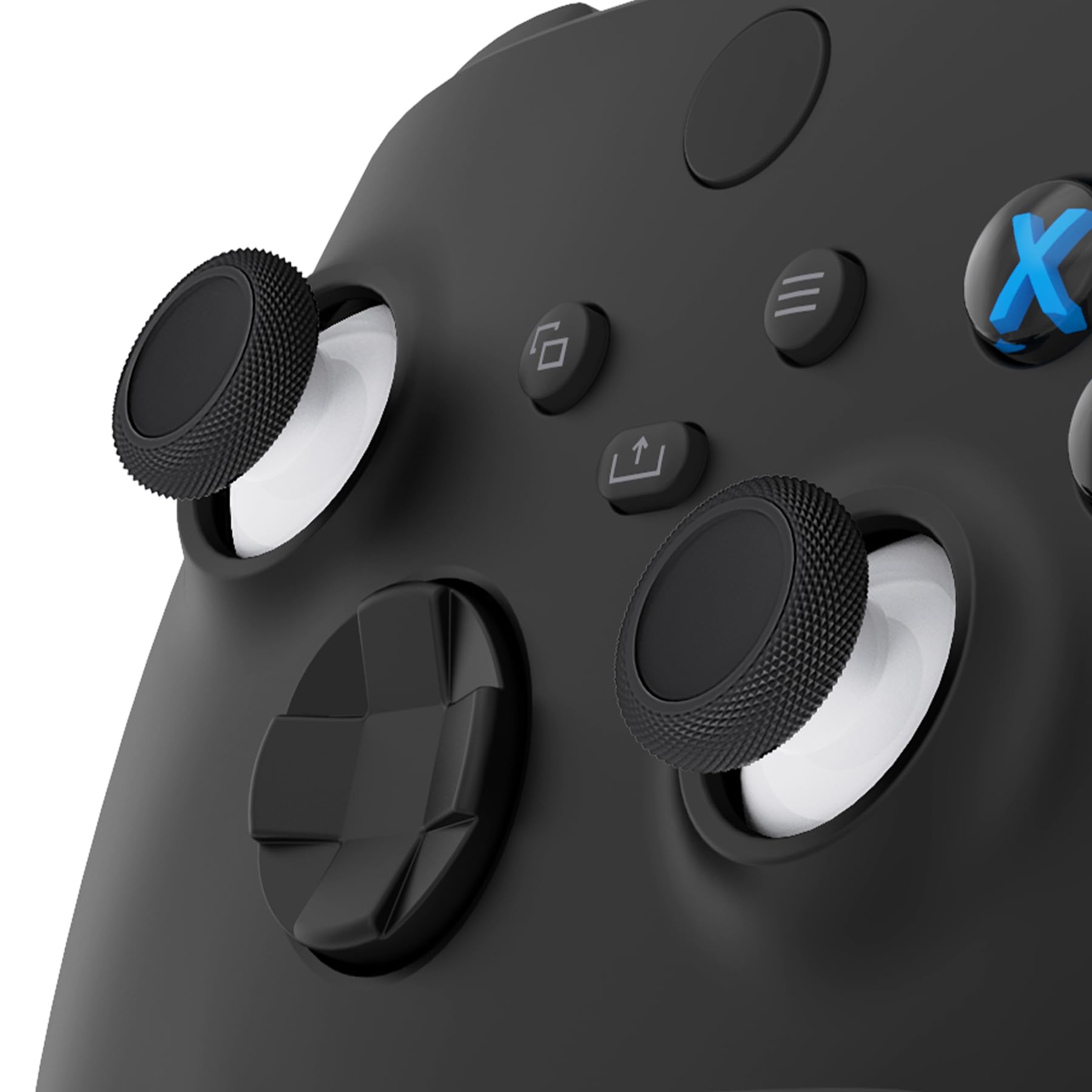 eXtremeRate Replacement Thumbsticks for Xbox Core Wireless Controller, Joysticks Repair Kit for Xbox Series X/S Controller, Custom Analog Stick Buttons for Xbox One S/X/Elite - Robot White & Black — view 3