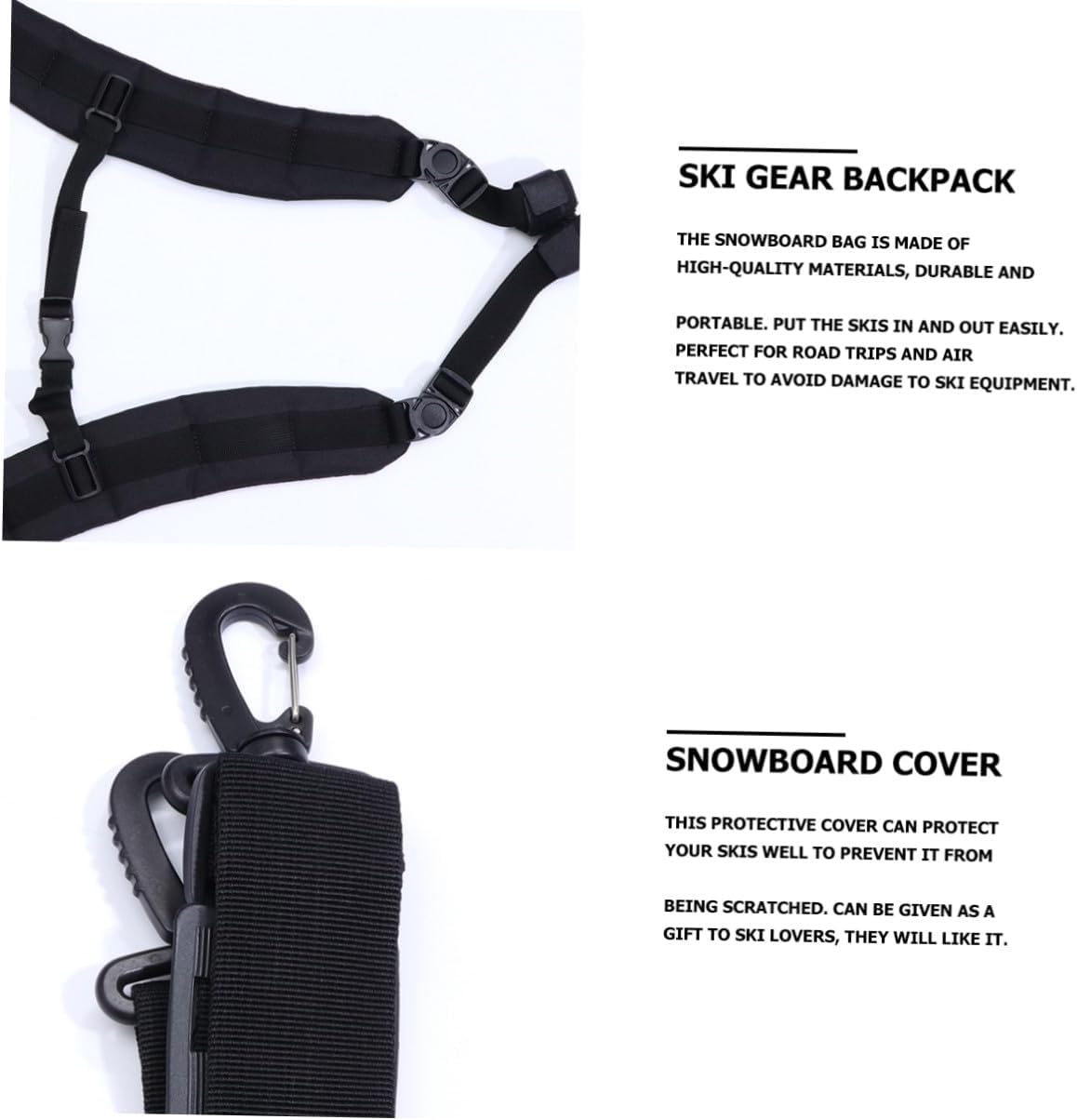 Outanaya Snowboard Bag and Ski Gear Backpack Lightweight Snowboard Storage Cover with Shoulder Straps for Travel and Winter Sports Protection