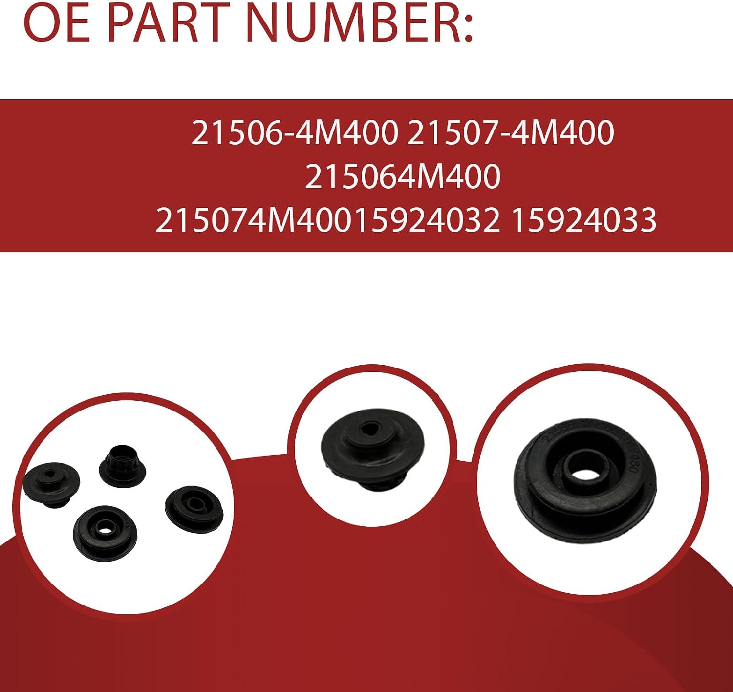 4pcs Upper Lower Rubber Cushion Bushing Radiator Mount Insulator for Nissan Altima Maxima Cube NV200 Sentra Versa Pathfinder Rogue Murano Replace 21506-4M400 21507-4M400