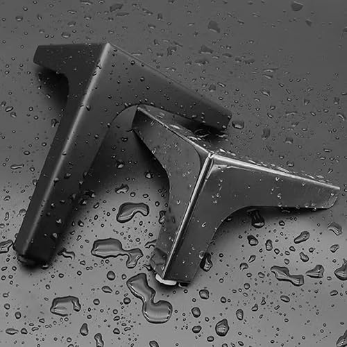 Miniatura 7 de Kichvoe Patas para muebles, 4 piezas de estilo moderno, patas de sofá de metal, patas triangulares negras para mesa, armario, sofá, silla, 5.9 in